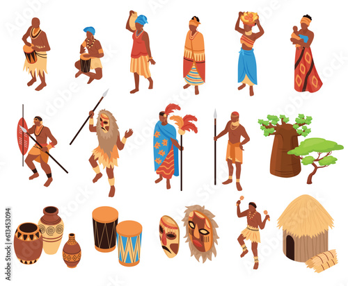 Isometric Ethnic Tribe Icons