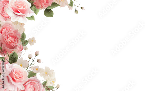 ai generated a Rose flower Clipart border