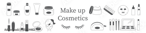 Cosmetics makeup beauty collection vector