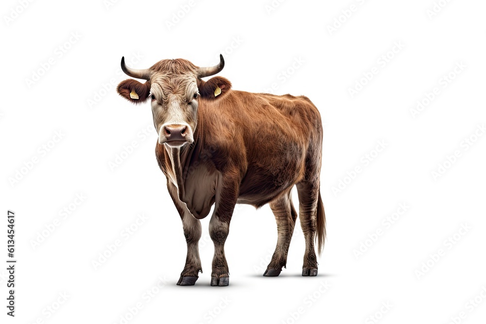 Standing Cow on an Isolated White Background Standing Cow on an Isolated White Background