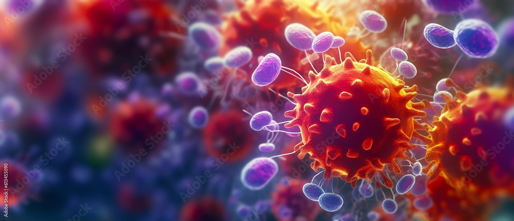 Microbes and Virus, Abstract 3d microbe on color background. Computer virus, allergy bacteria, medical healthcare, microbiology concept. Disease germ, pathogen organism. Generative AI Microbes and Virus, Abstract 3d microbe on color background. Computer virus, allergy bacteria, medical healthcare, microbiology concept. Disease germ, pathogen organism. Generative AI
