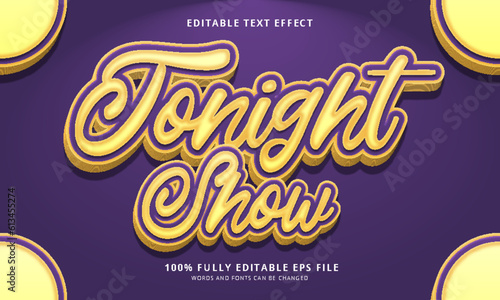 Tonight show text style editable text effect