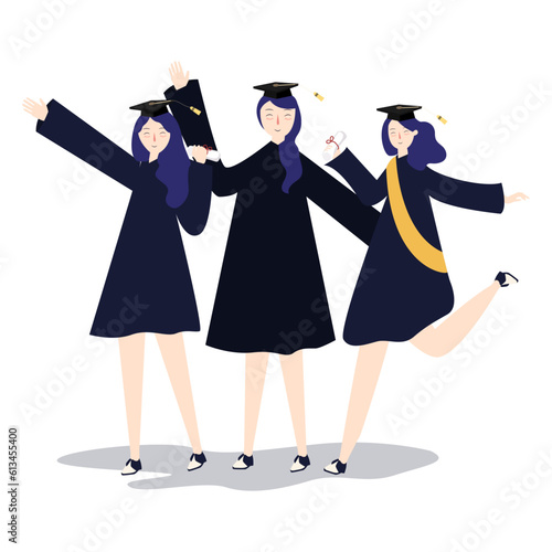 graduation celebration college young girl student accomplishment academic achievement cheerful happiness character