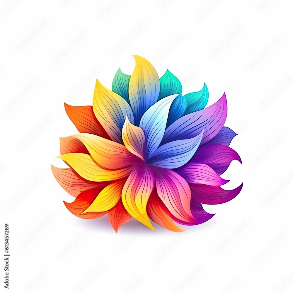 Cute Dahlia blooming flower isolated on white background. Floral design with elegant flower. Generative AI