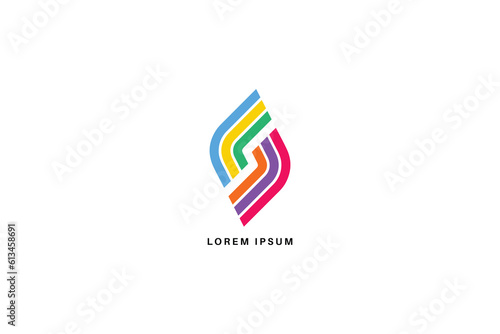 line s letter colorful brand design modern style creative golden wordmark design typography illustration, s initials, s line colorful logo