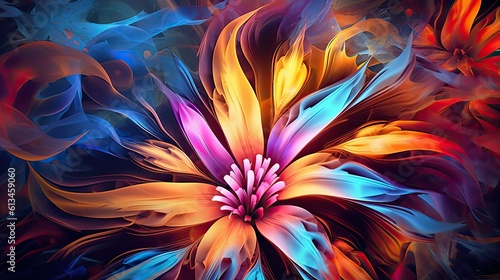 Snapdragon flowers in futuristic floral background. Beautiful blooming design. Generative AI