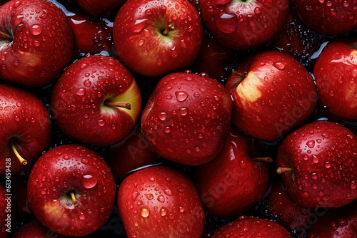 Fresh red Apple close-up background