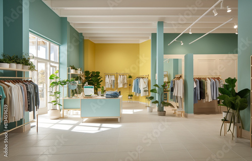 Wallpaper Mural Modern clothing store with Generative AI Torontodigital.ca