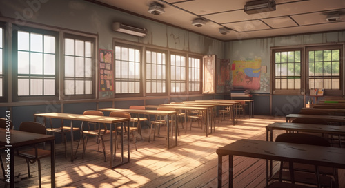 classroom interior with Generative AI