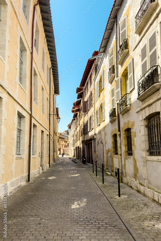 Old buildings in Bayonne town, Aquitaine, France. High quality photography