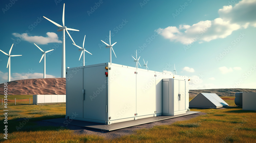 Smart grid renewable energy system solution for future smart cities at sunset. Created with Generative AI technology Smart grid renewable energy system solution for future smart cities at sunset. Created with Generative AI technology