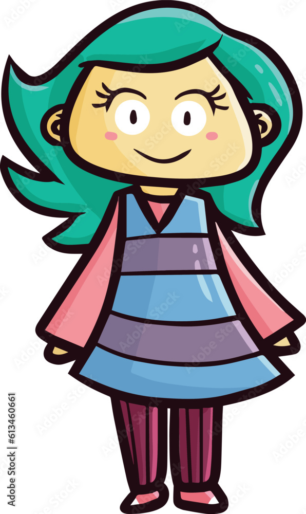 Cute woman with tosca hair wearing fashionable dress Cute woman with tosca hair wearing fashionable dress