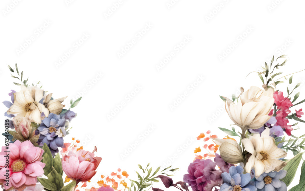 Fototapeta premium ai create Rose of Sharon Mugunghwa collage borders for decorating cards, invitations, and banners.