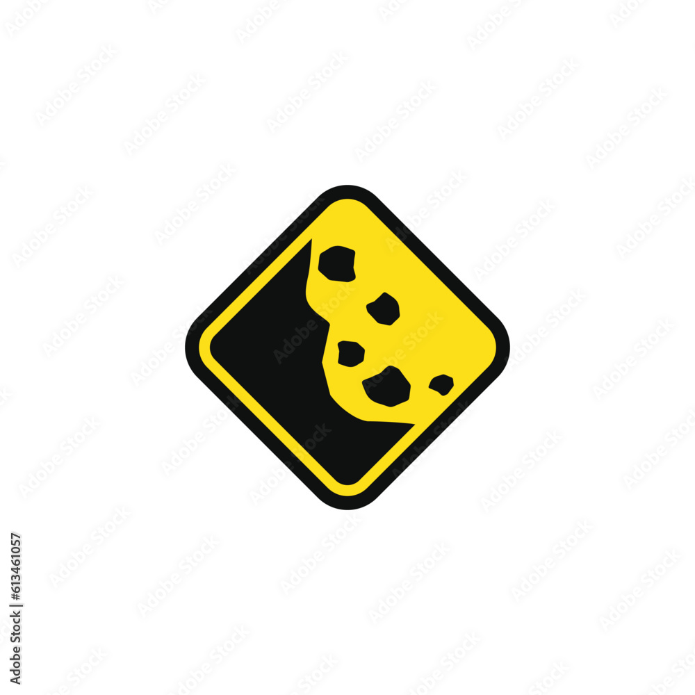 Risk of landslide caution warning symbol design vector Risk of landslide caution warning symbol design vector