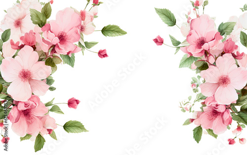 ai create Rose of Sharon Mugunghwa collage borders for decorating cards, invitations, and banners.