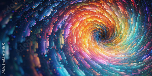 Enchanting Spiral Swirl: Iridescent Sparkle in Fantasyland. 