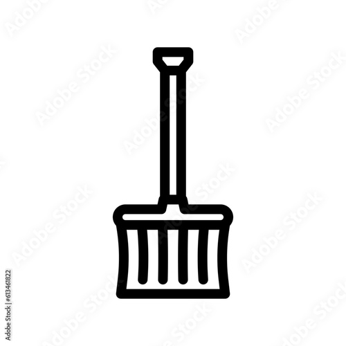 snow shovel winter season line icon vector. snow shovel winter season sign. isolated contour symbol black illustration