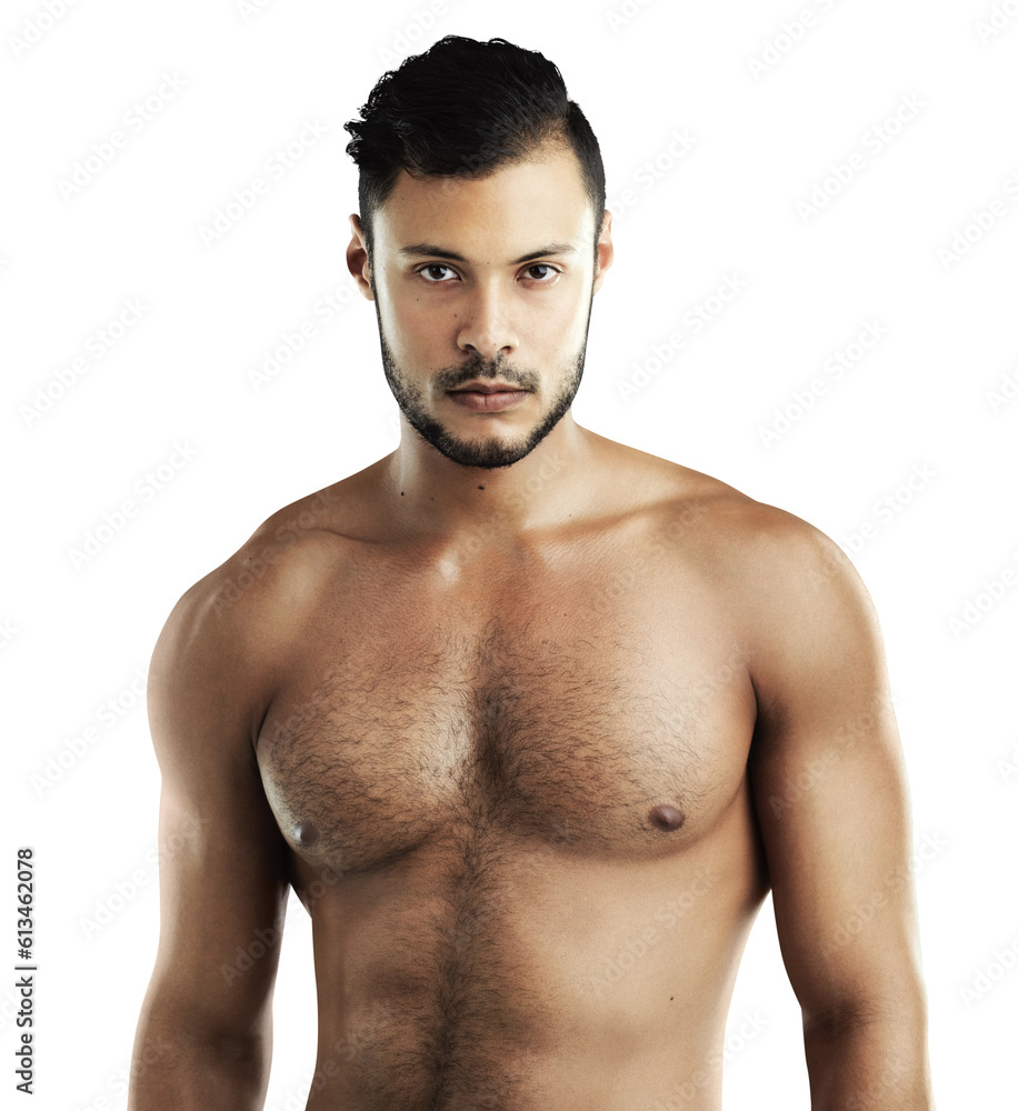 Portrait, serious fitness and muscle man isolated on a transparent png background. Face, body and athlete with strong abs after exercise, training or workout for health, wellness or sports in Brazil. Portrait, serious fitness and muscle man isolated on a transparent png background. Face, body and athlete with strong abs after exercise, training or workout for health, wellness or sports in Brazil.
