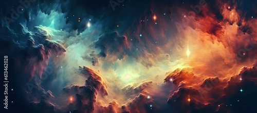 Stargazing Wonder: Colorful Universe Science Astronomy Background Wallpaper. 