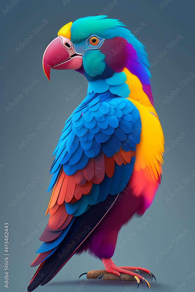 Fototapeta premium 3d bird art in forest 