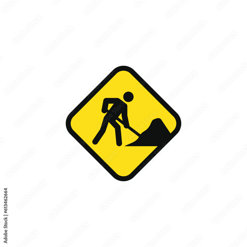 Under construction caution warning symbol design vector