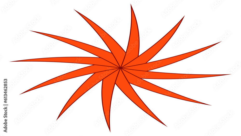 Isometric circular shape with petals like sun or flower isolated on white. Clipart. Isometric circular shape with petals like sun or flower isolated on white. Clipart.