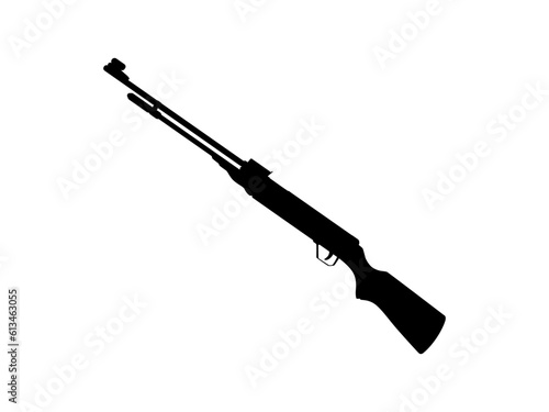 Weapon Silhouette, a long gun is a category of firearms with long barrels, for Pictogram. Logo, Apps, Website, Art Illustration or Graphic Design Element. Vector Illustration