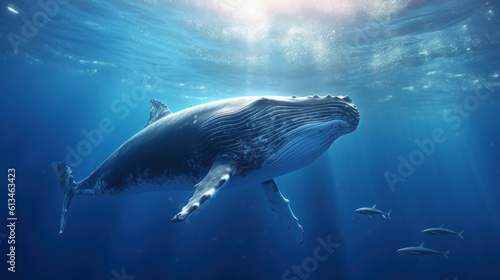 Whale in the sea underwater