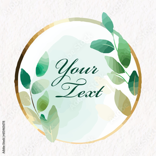 leafy botanical water colour style framer vector template