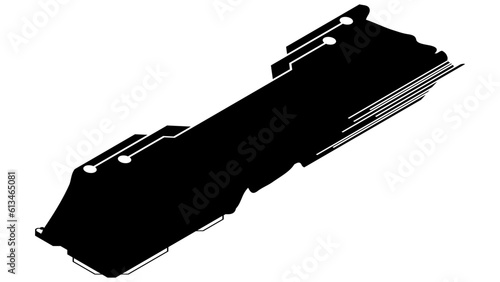 Isometric rectangular design clipart in tech style isolated on white. Short tech plate with copy space. Clipart.