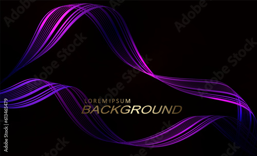 Isolated minimal purple wave patterns on black background