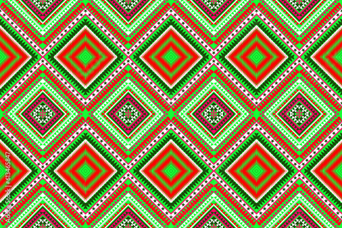 Seamless design pattern, traditional geometric zigzag pattern.red white green  vector illustration design, abstract fabric pattern, aztec style for textiles, 