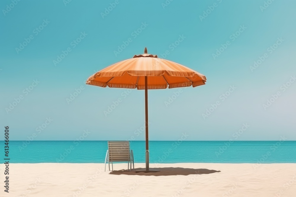 Beach umbrella background. Generate Ai