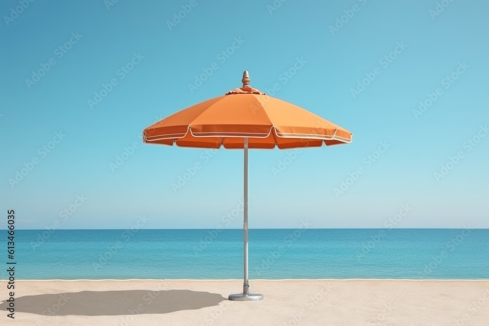 Beach umbrella summer background. Generate Ai