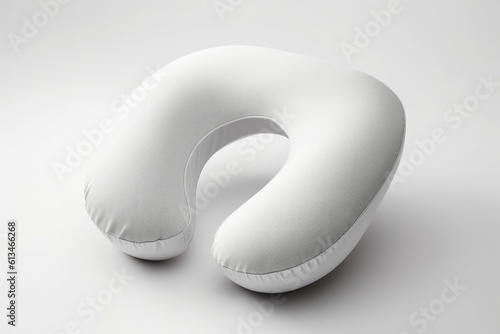 Travel white pillow for neck. Generate Ai