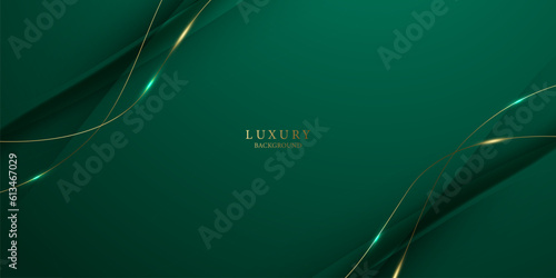 green abstract background design with elegant golden elements vector illustration