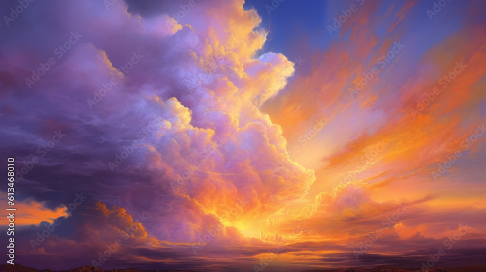 Pastel clouds & sky wallpaper, background, generative AI