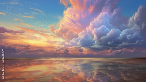 Pastel clouds   sky wallpaper  background  generative AI