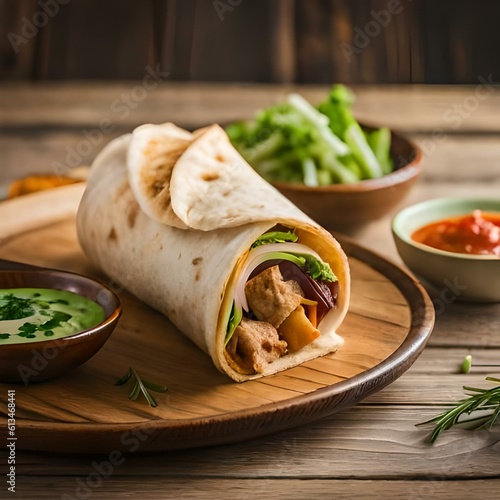 Shawarma on a neutral background created by AI