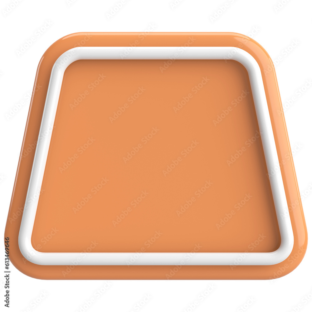 3D trapezoid button. Empty button. 3D illustration. 3D trapezoid button. Empty button. 3D illustration.