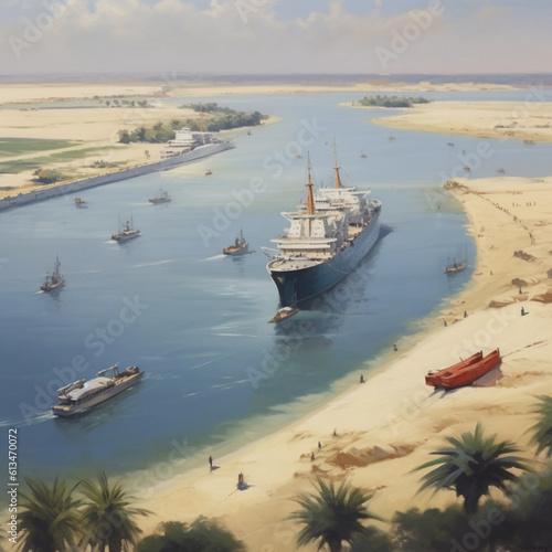 Suez Canal. Generative AI.
