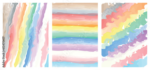 Set lgbt watercolor abstract background with marble liquid effect