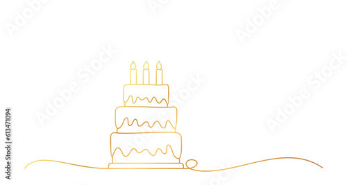 birthday cake with candles art style. birthday element vector eps 10