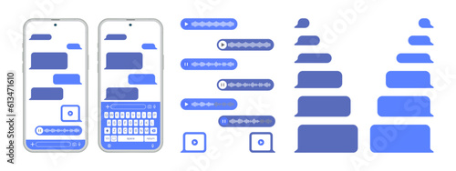 Message bubble chats for smartphones, with vector chat boxes designed for mobile messaging applications. Vector.