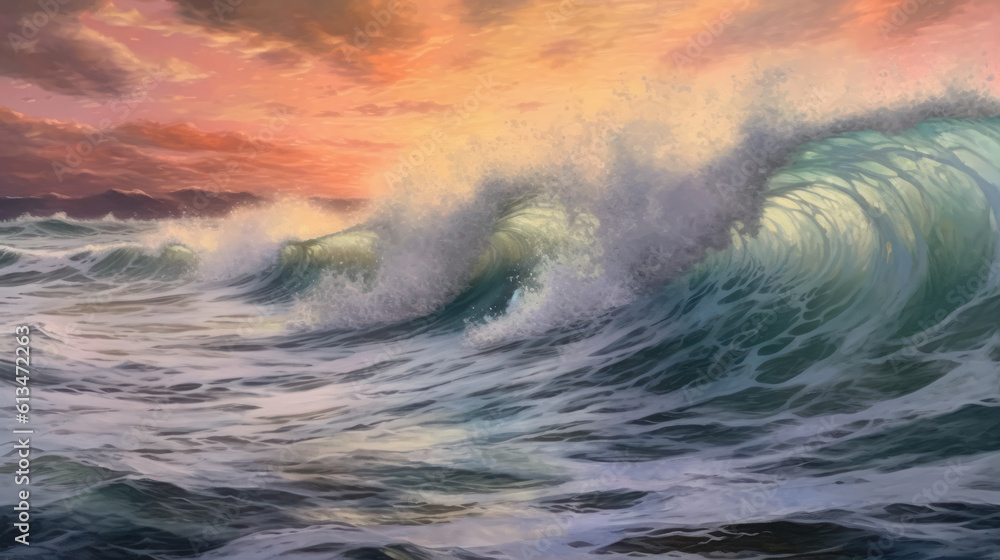 pastel waves wallpaper, background, Generative AI