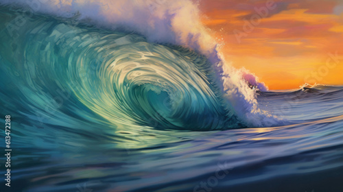 pastel waves wallpaper, background, Generative AI