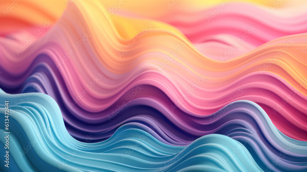 pastel waves wallpaper, background, Generative AI