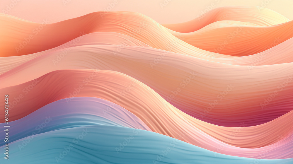 pastel waves wallpaper, background, Generative AI