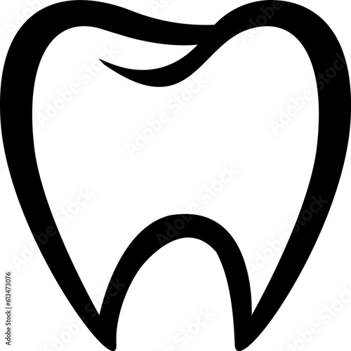 tooth outline, teeth line for graphic