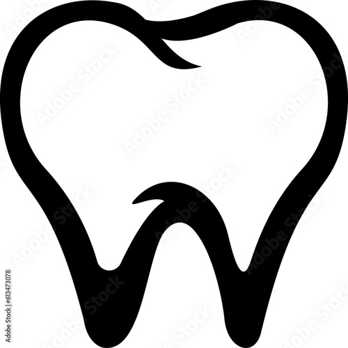 tooth outline, teeth line for graphic